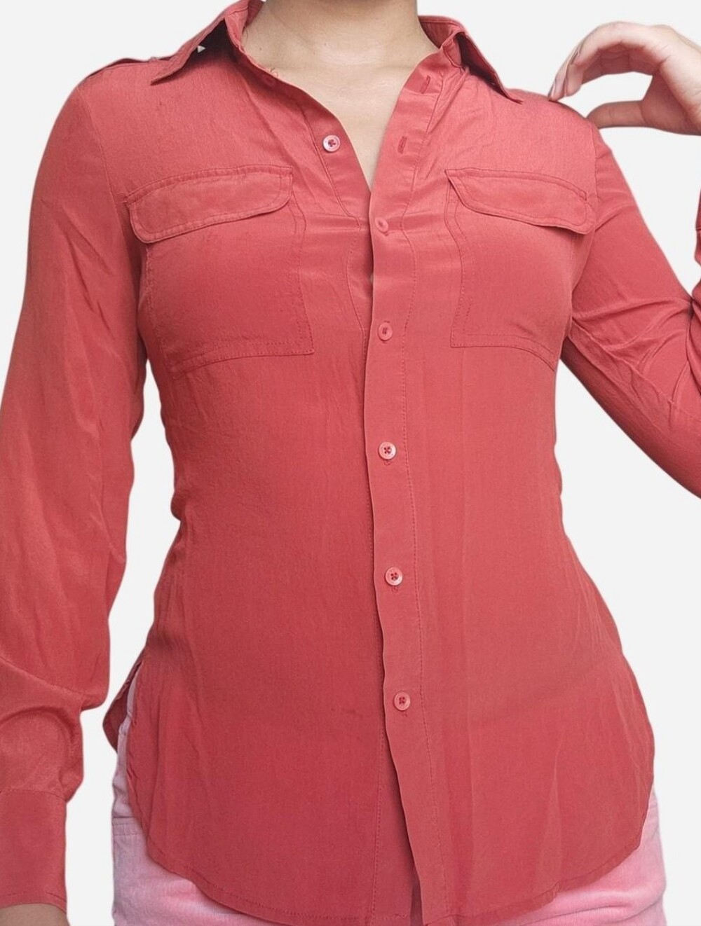 Bebe Silk Button Down